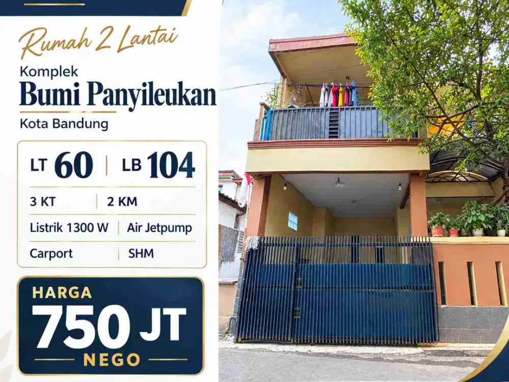 DIJUAL rumah 2 lantai di Komplek Bumi Panyileukan, Kota Bandung