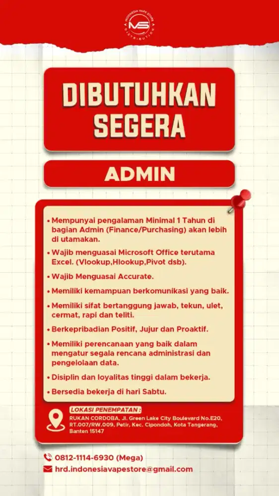 Butuh cepat admin