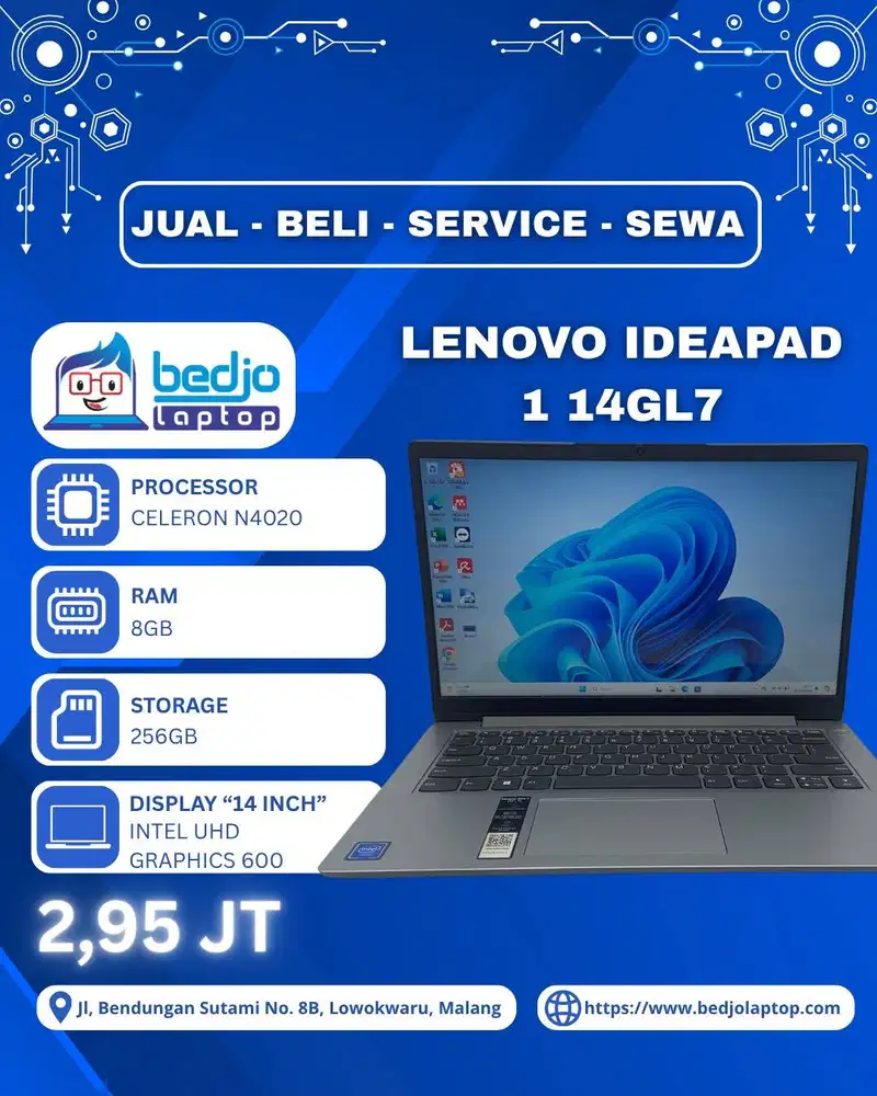 Lenovo IdeaPad Celeron RAM 8GB Harga 2 Jutaan, Lenovo IdeaPad 1 14GL7