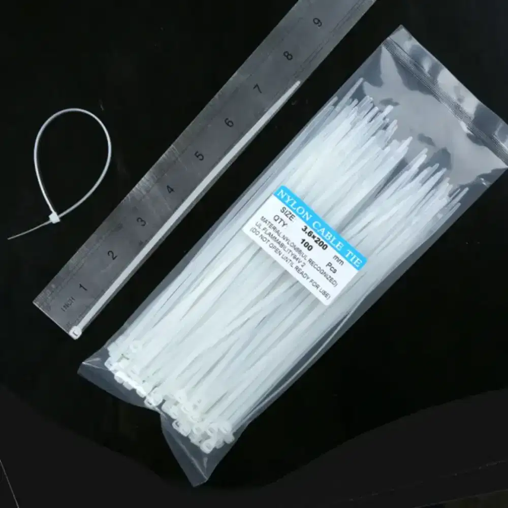 Kabel ties dua warna hitam dan putih