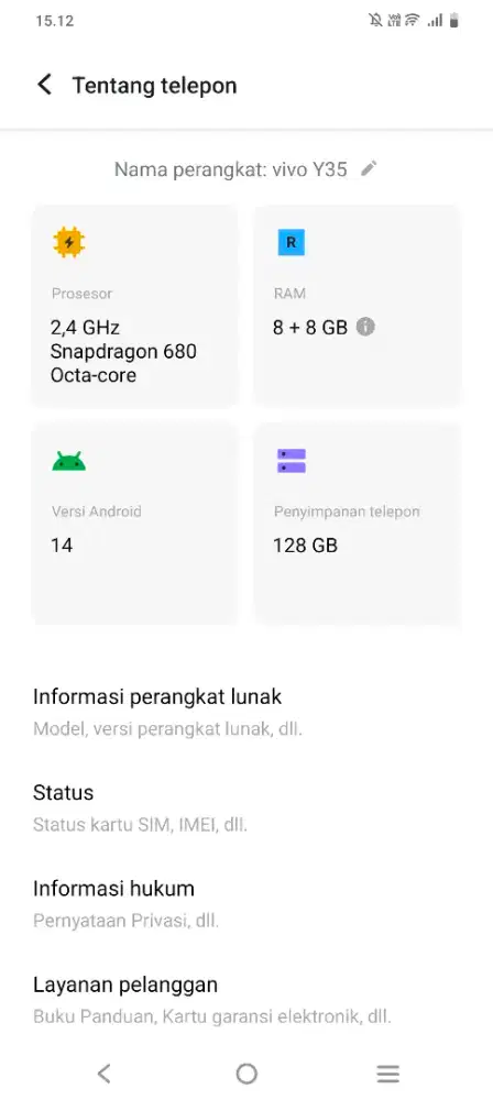 Jual segera VI Y35-4G