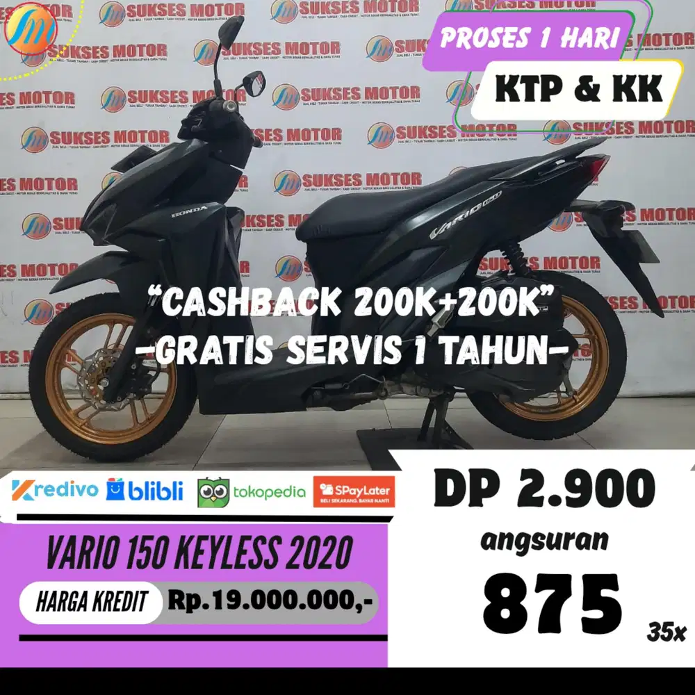 HONDA VARIO 150 KEYLESS 2020 KREDIT MURAH ANGSURAN RINGAN BERGARANSI
