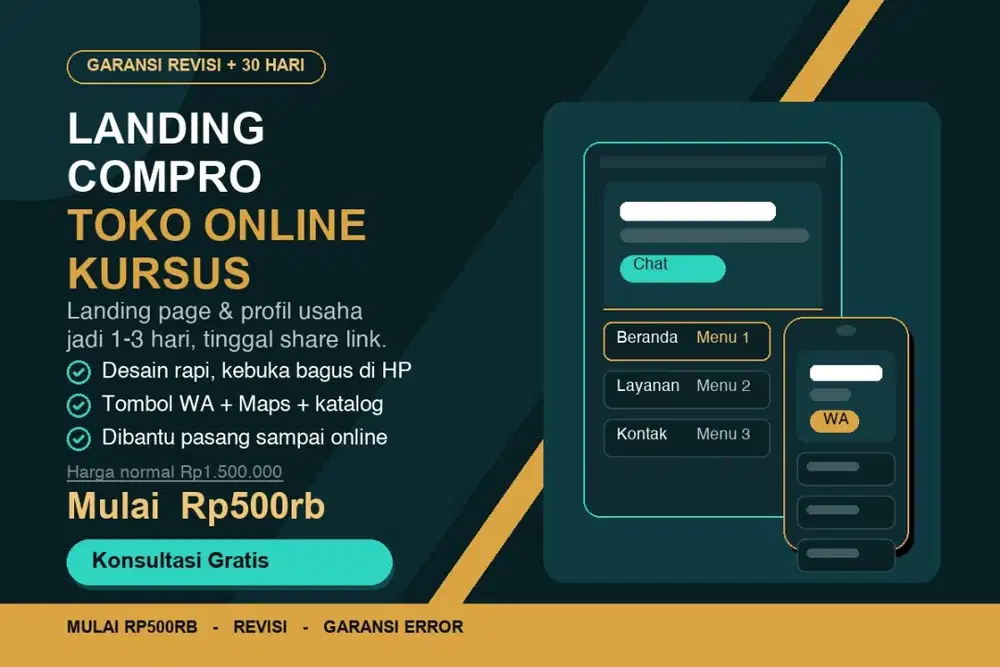 Jasa Pembuatan Website UMKM - Landing Page, Toko Online, Mulai 500rb