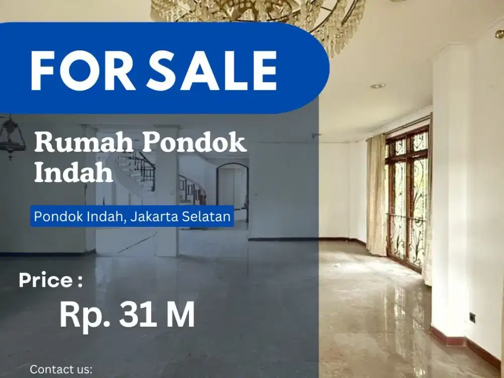 TURUN HARGA RUMAH PONDOK INDAH JUAL BU TANAH NGANTONG LOKASI TERBAIK TENANG DAN ELIT