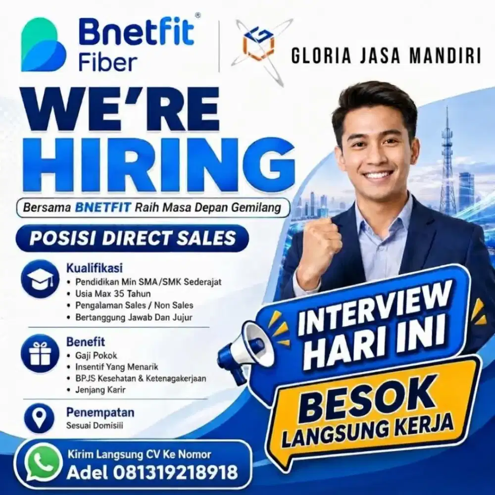 •Loker Direct Sales WiFi Bnetfit– Gaji Pokok + Insentif Menarik!