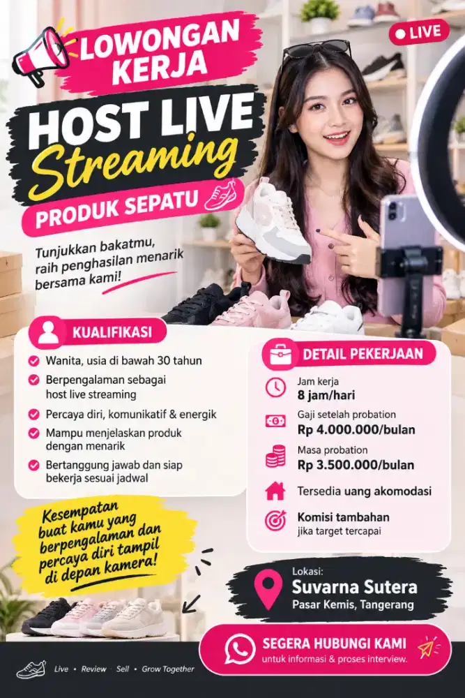 Dibutuhkan Host Live berpengalaman