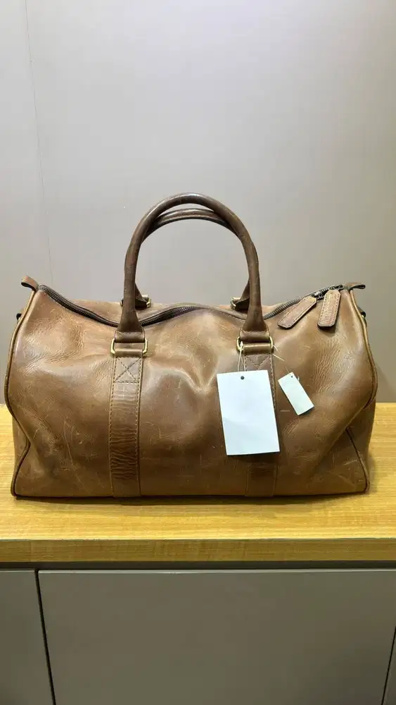 Winchester Brown Leather Travel Duffle Bag