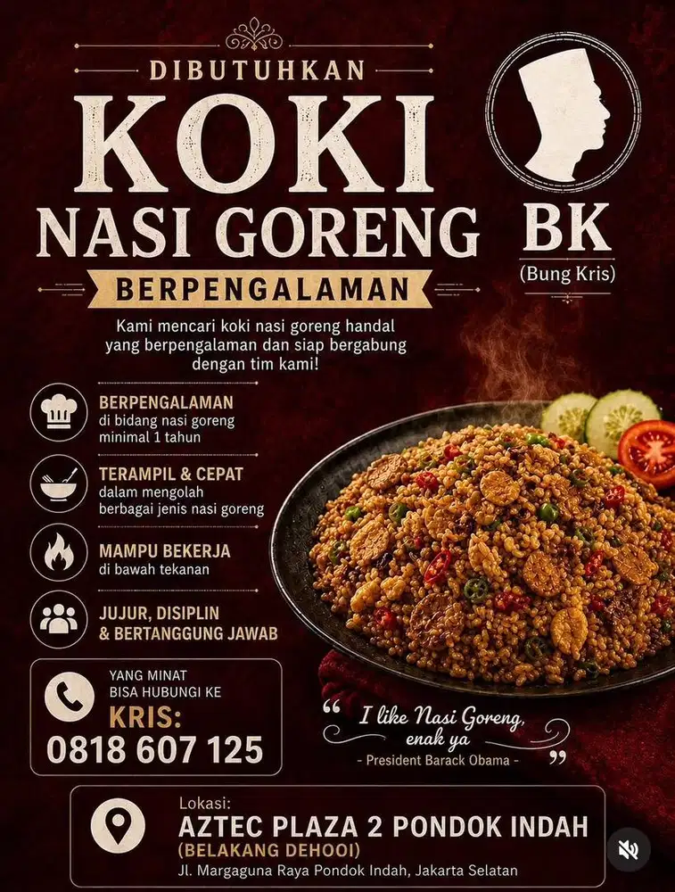 LOWONGAN KOKI NASI GORENG