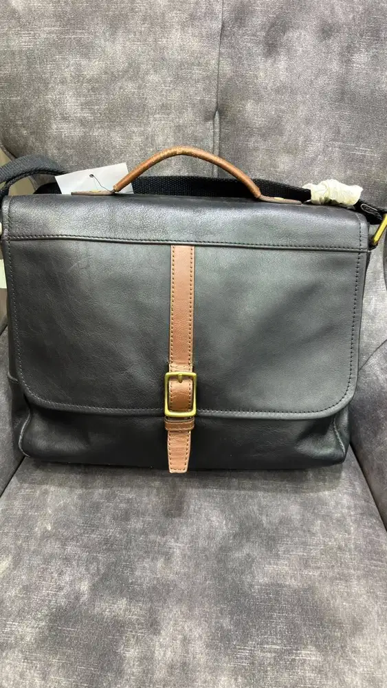 Tas  Fossil Evan Commuter men's messenger/briefcase bag in black