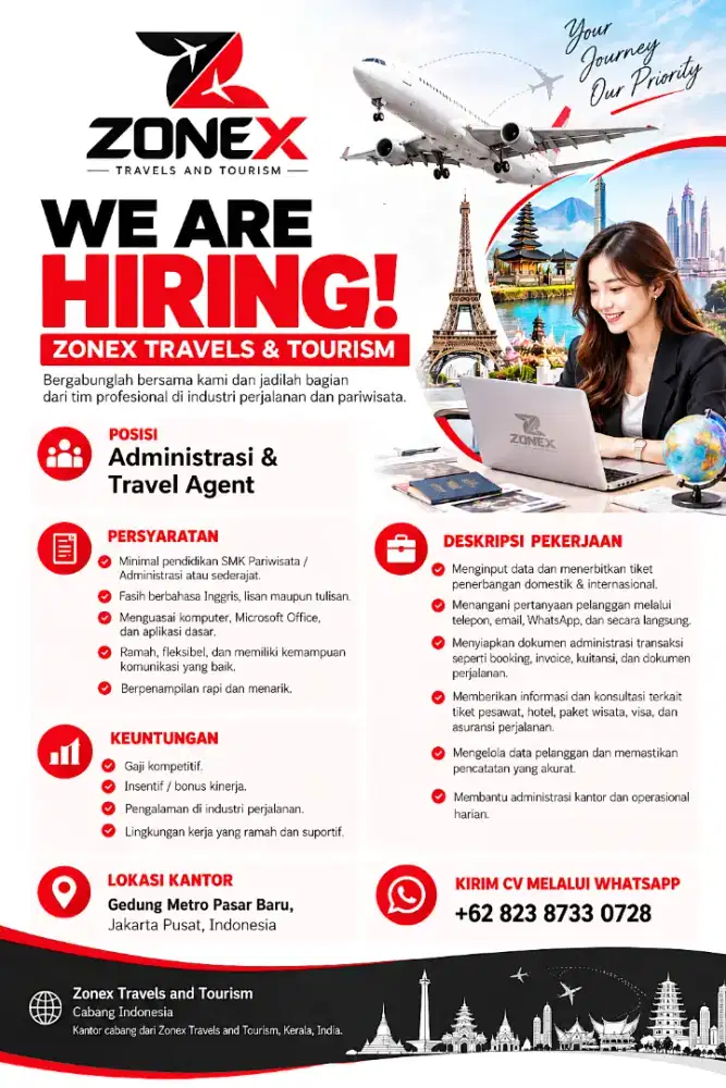 WE ARE HIRING — ZONEX TRAVELS & TOURISM