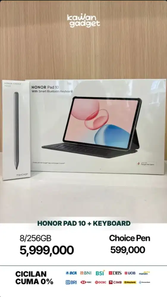 HONOR PAD 10 8/256gb bisa cicilan