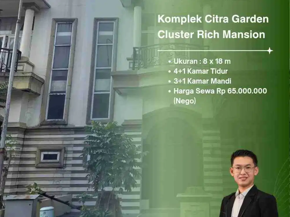 DISEWAKAN VILLA CANTIK DI KOMPLEK CITRA GARDEN CLUSTER RICH MANSION