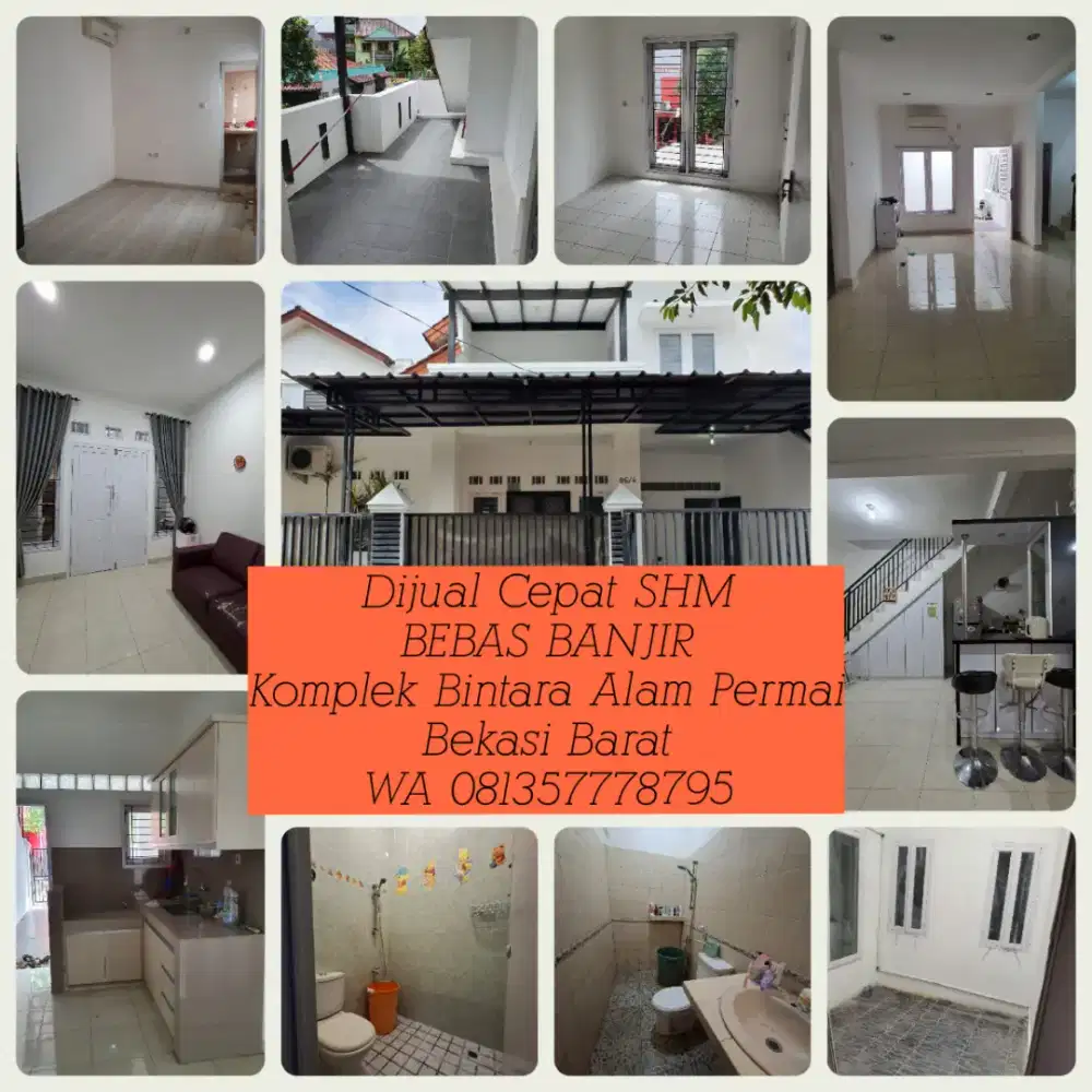 DIJUAL CEPAT RUMAH SHM, BEBAS BANJIR