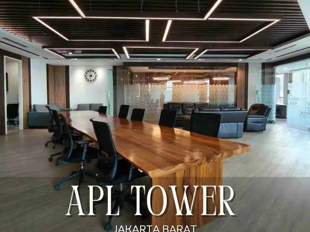DISEWAKAN MURAH ! KANTOR / OFFICE SPACE MEWAH DI LANTAI RENDAH APL TOWER - CENTRAL PARK, SUDAH FULL FURNISHED