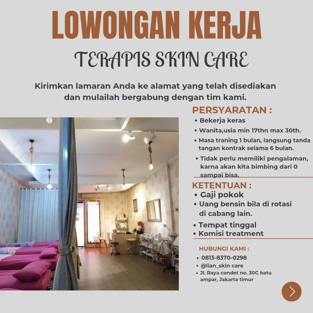 Dibutuhkan Terapis Skincare