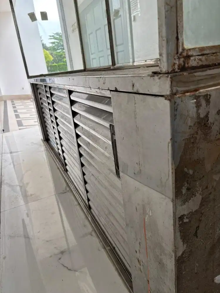 Meja Stainless Kaca Restoran / Dapur