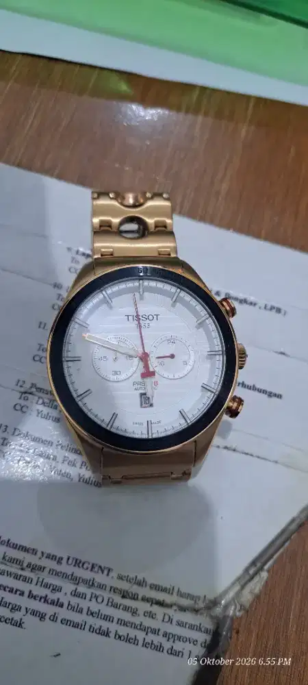 Tissot PRS 516 Automatic Chronograph Two Tone Rose Gold