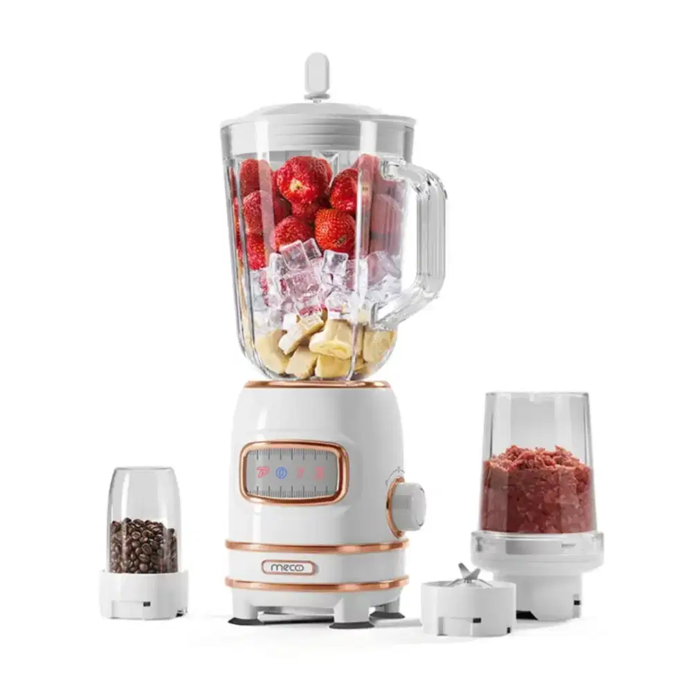 MECOO Most Aesthetic 4 in 1 Ice Crusher Blender Juicer Low Watt