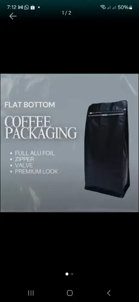 Kemasan Kopi Flat Bottom Aluminium Foil - Packaging Kopi
