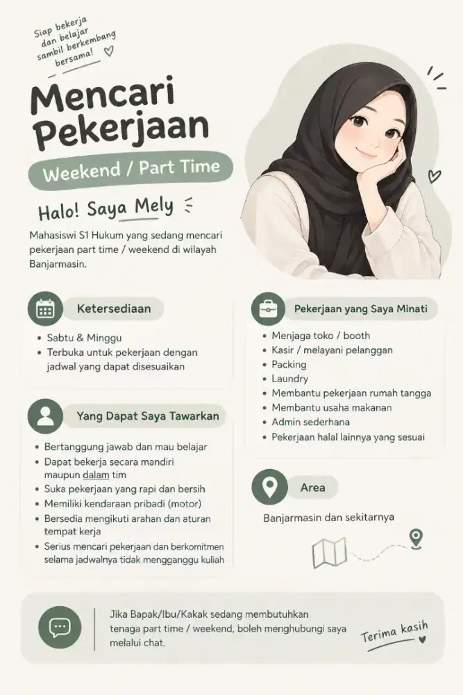Saya mencari pekerjaan paruh waktu