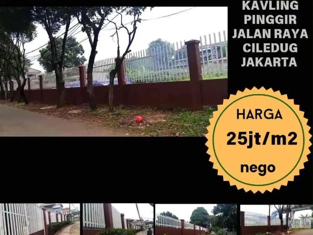 Dijual kavling pinggir jalan ciledug raya
