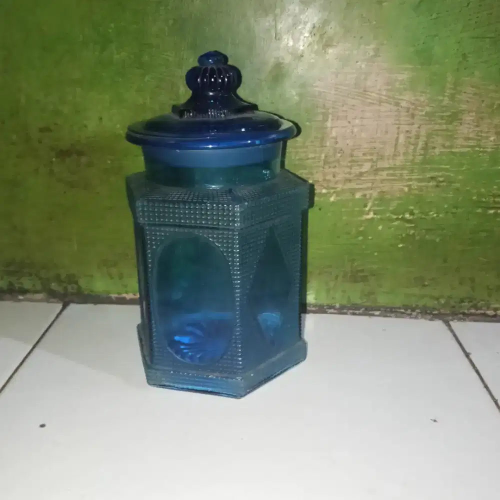 Toples jepang segi enam ori kuno warna biru