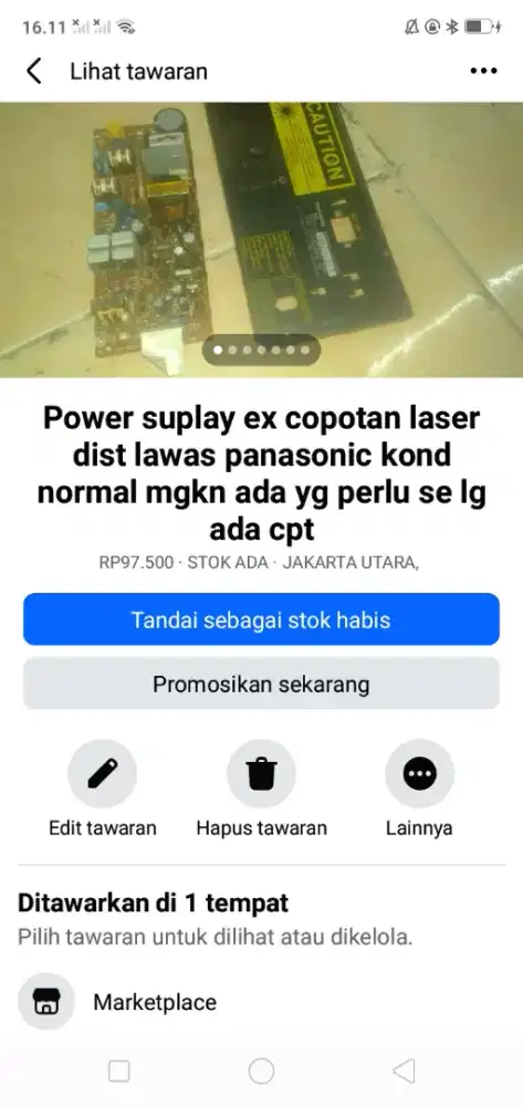 Power suplay ex copotan laser dist player panasonic kond normal murah