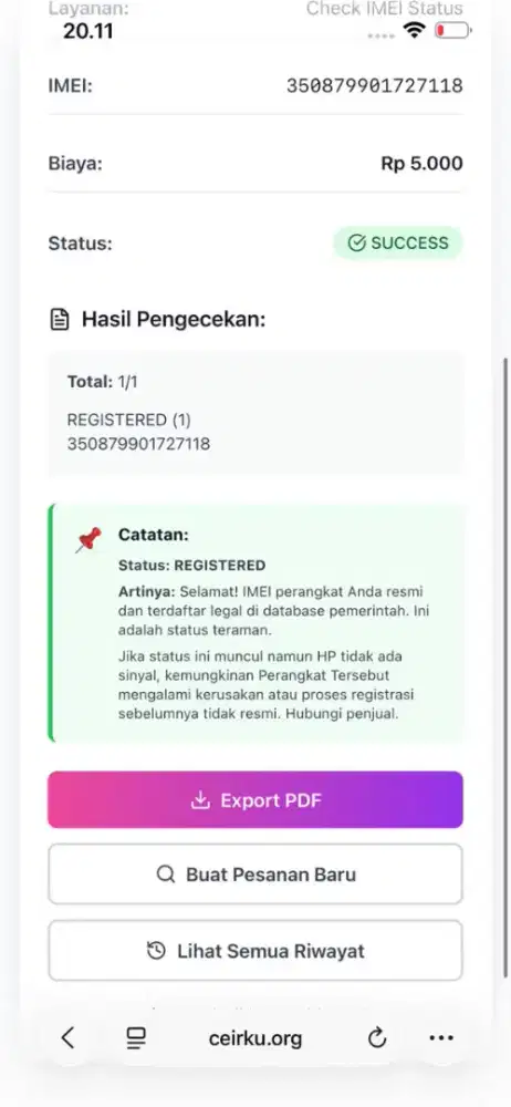 iphone 13 promax 128 inter IMEI beacukai