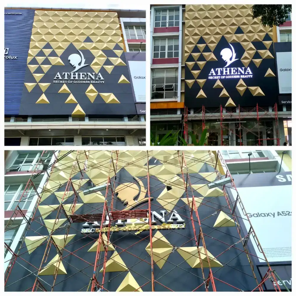 Facade. Fasad ACP. Cladding Conwood. Neon Box. Branding. GRC Fasad