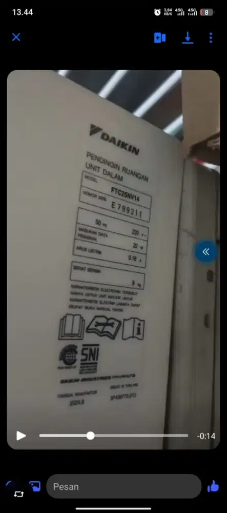 Ac Daikin 1PK HARGA 2JUTA NEGO