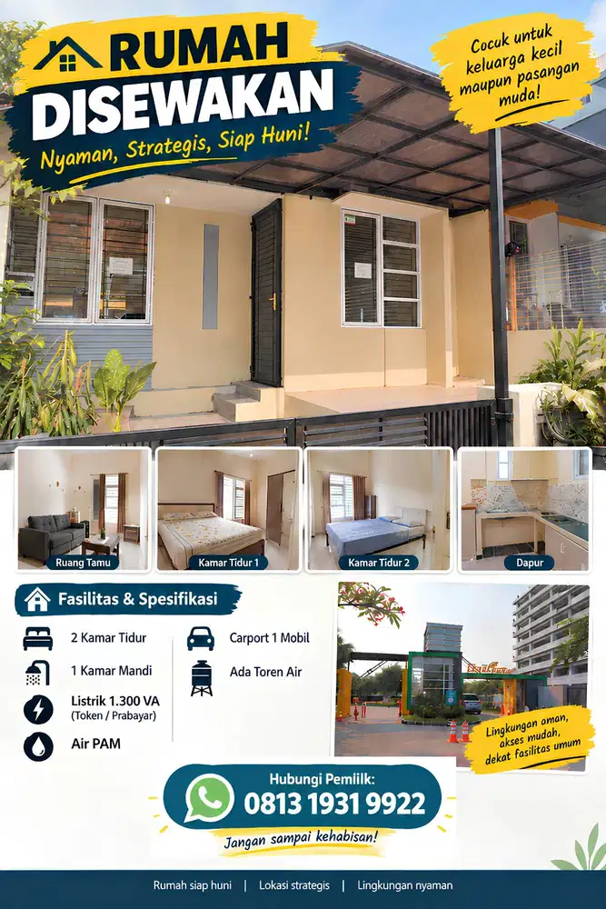 RUMAH DISEWAKAN | CENDANA RESIDENCE BLOK G 6 NO. 9 PAMULANG