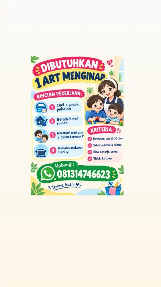 DIBUTUHKAN ART MENGINAP