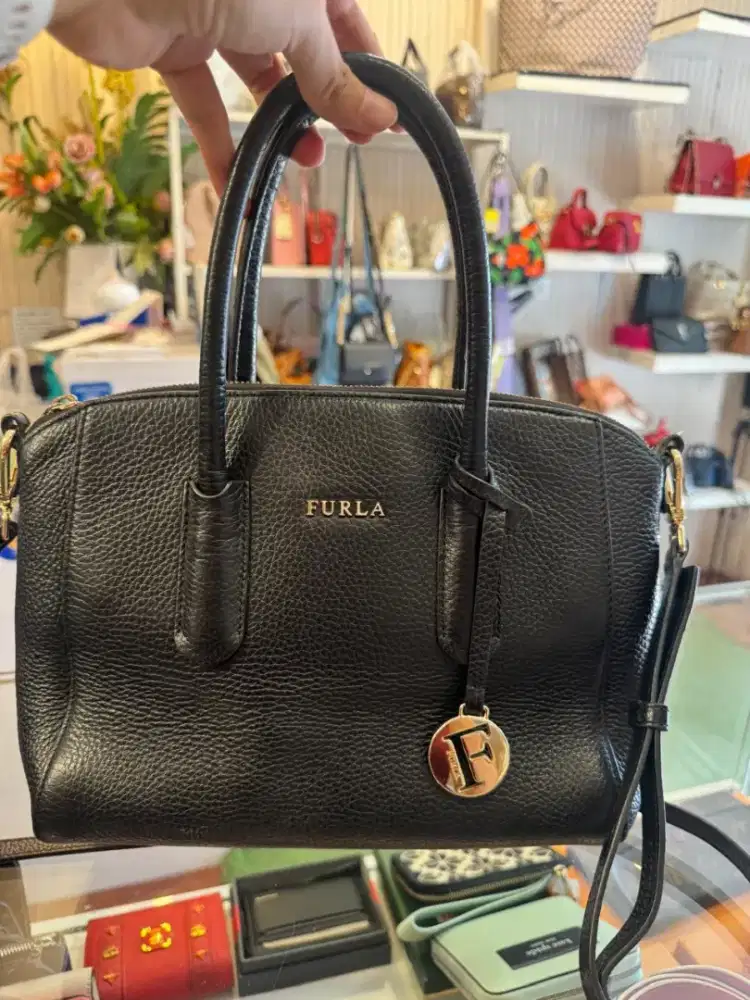Furla Tessa Black Satchel