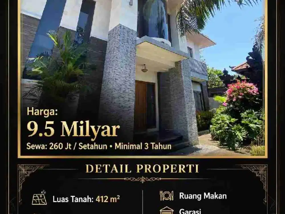 jual sewa rumah 4 are di jln utama jayagiri renon Denpasar