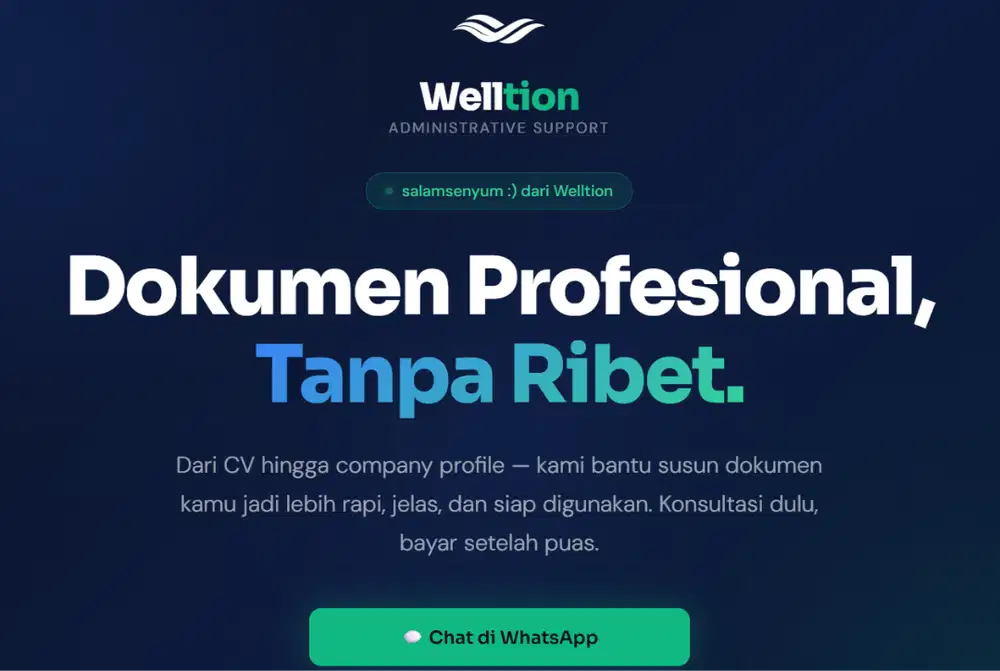 Welltion | Jasa Ketik Dokumen, Proposal, CV ATS, Surat & Editing Word