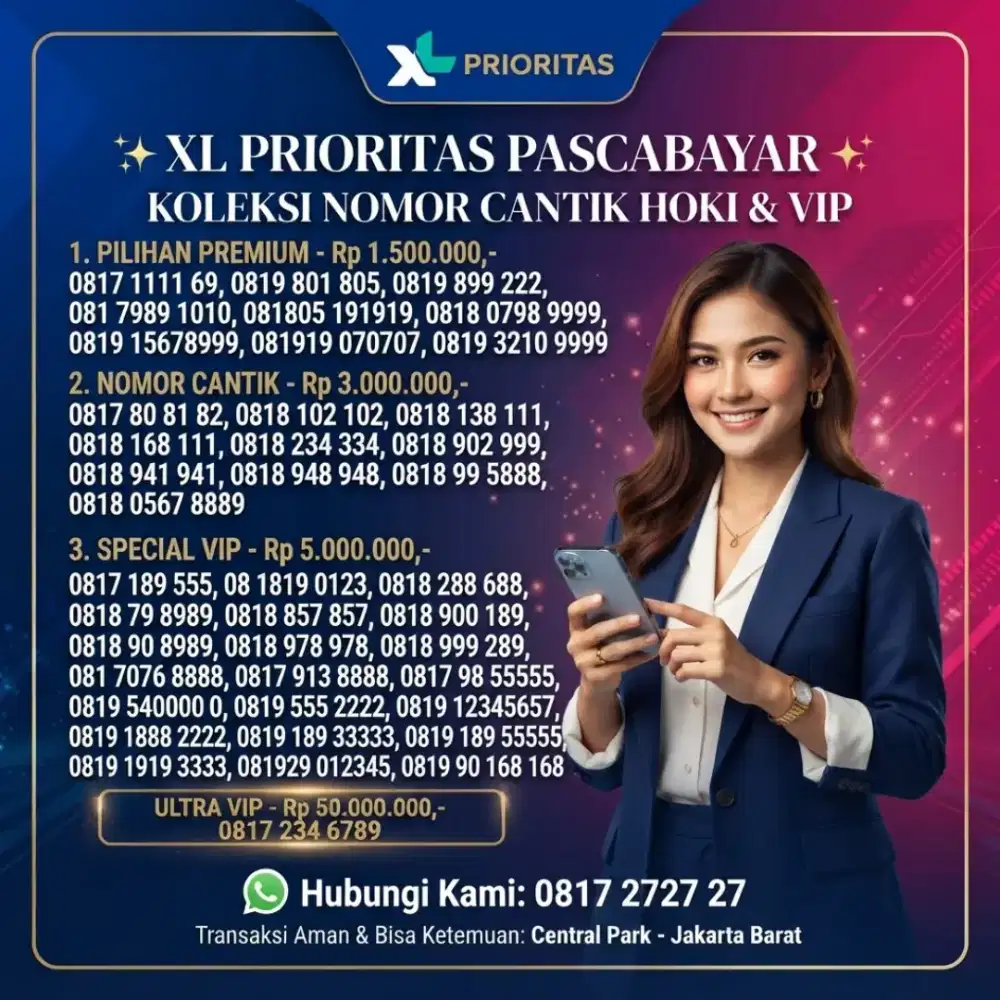 NOMOR CANTIK XL PRIORITAS PASCABAYAR