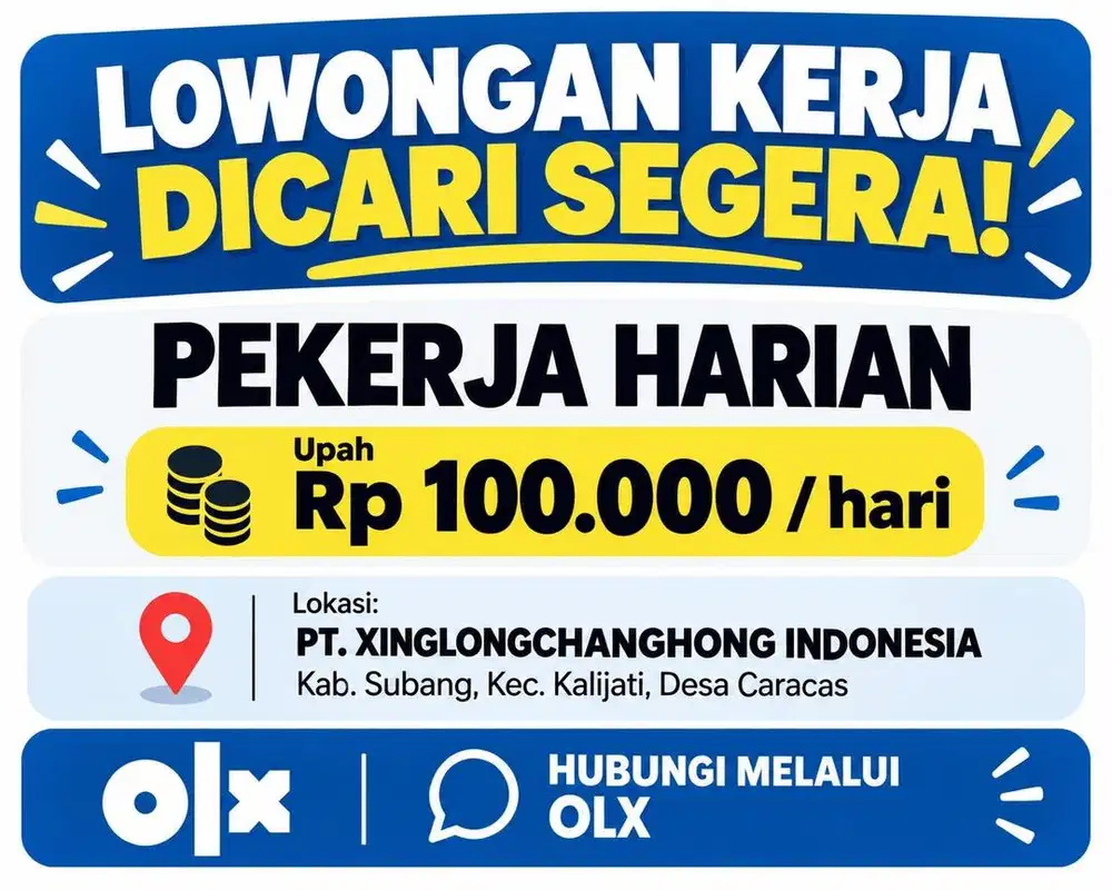 PEKERJA FISIK, DICARI SEGERA!!!