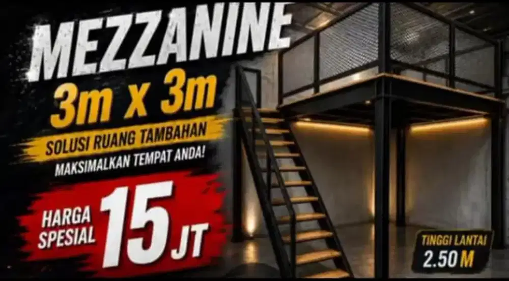 Mezanine, Mezanin, canopy, balkon, ralling, tangga, dll
