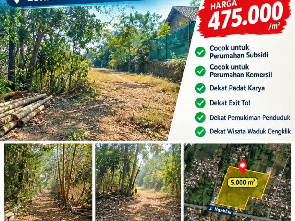 Dijual Tanah Zona Kuning Lokasi Strategis Sambi Boyolali Luas 5000m2