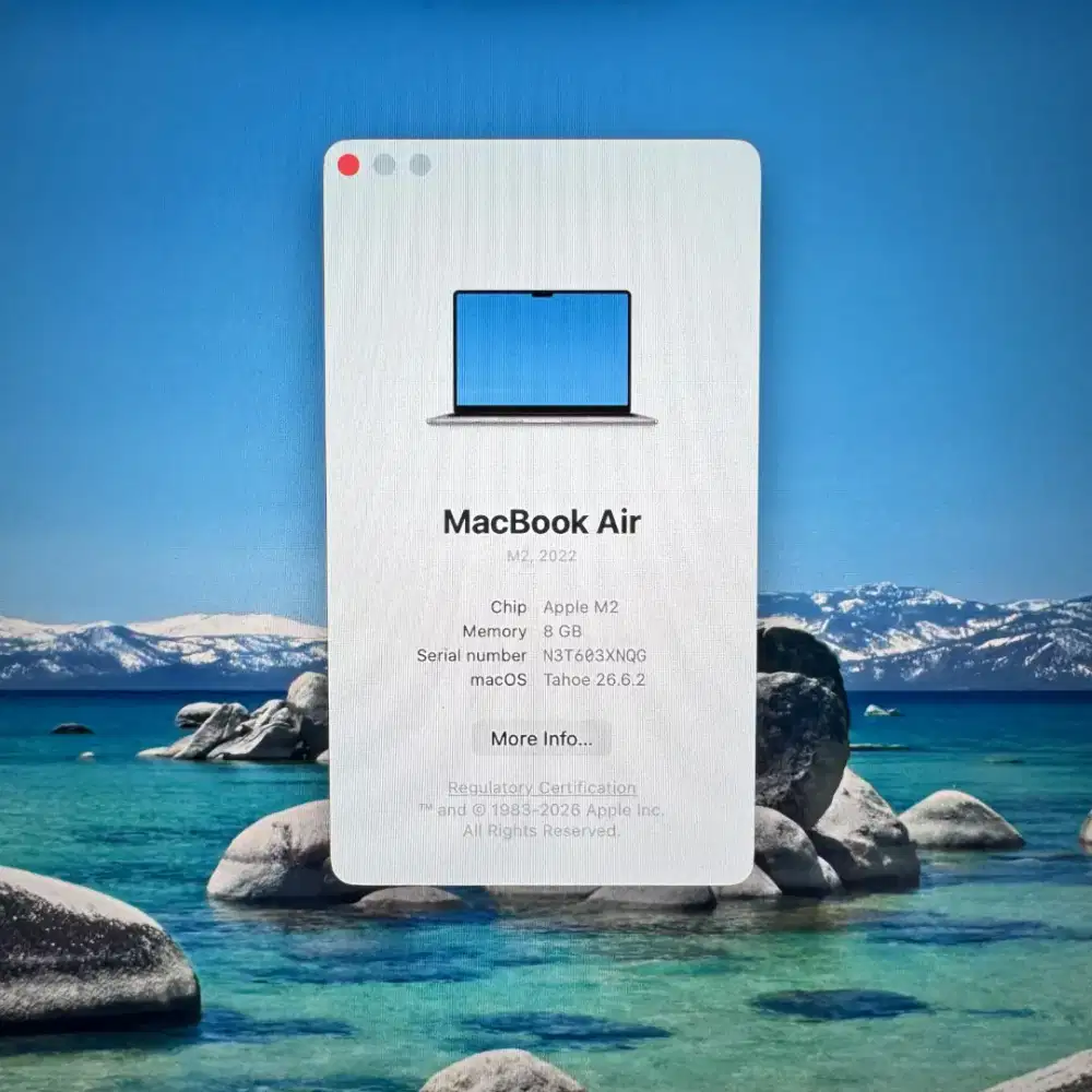Macbook Air M2 13 Inch Ram 8 Ssd 256 lengkap full set Space Grey