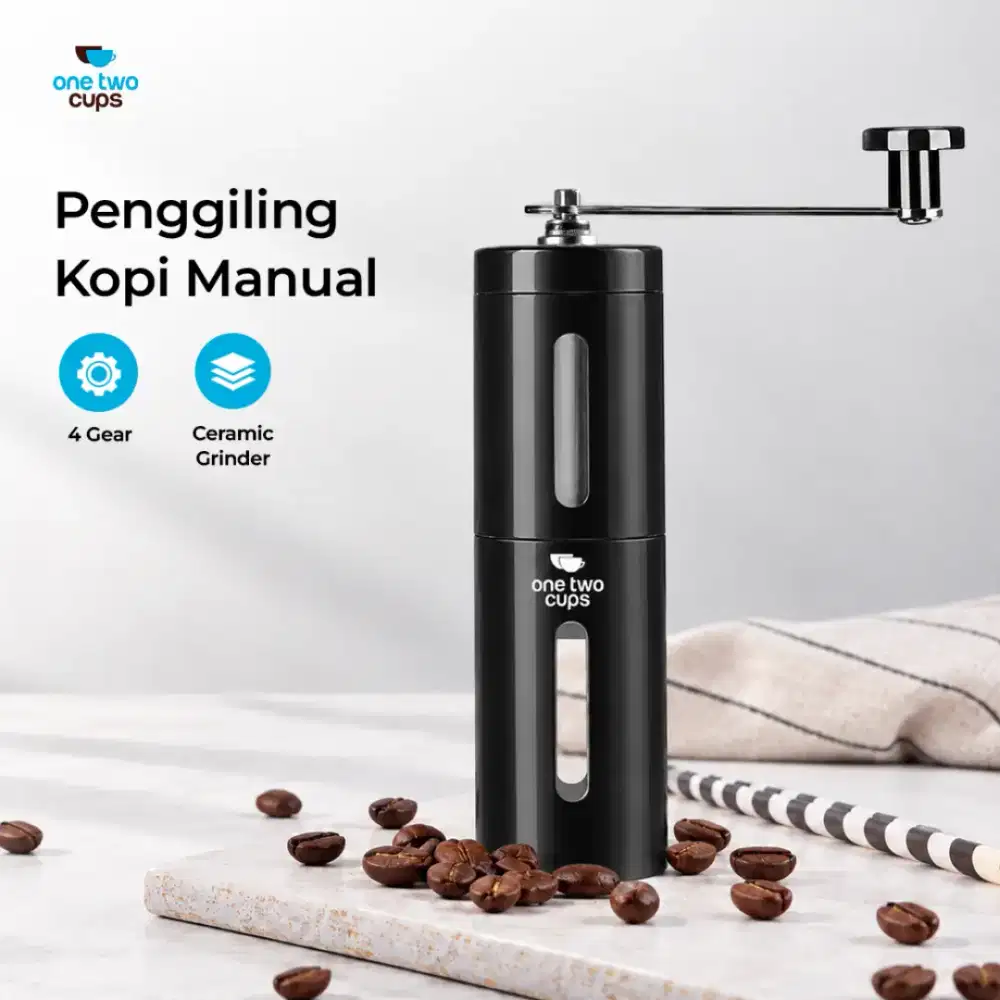 One Two Cups Alat Penggiling Kopi Manual Coffee Grinder Adjustable 60g