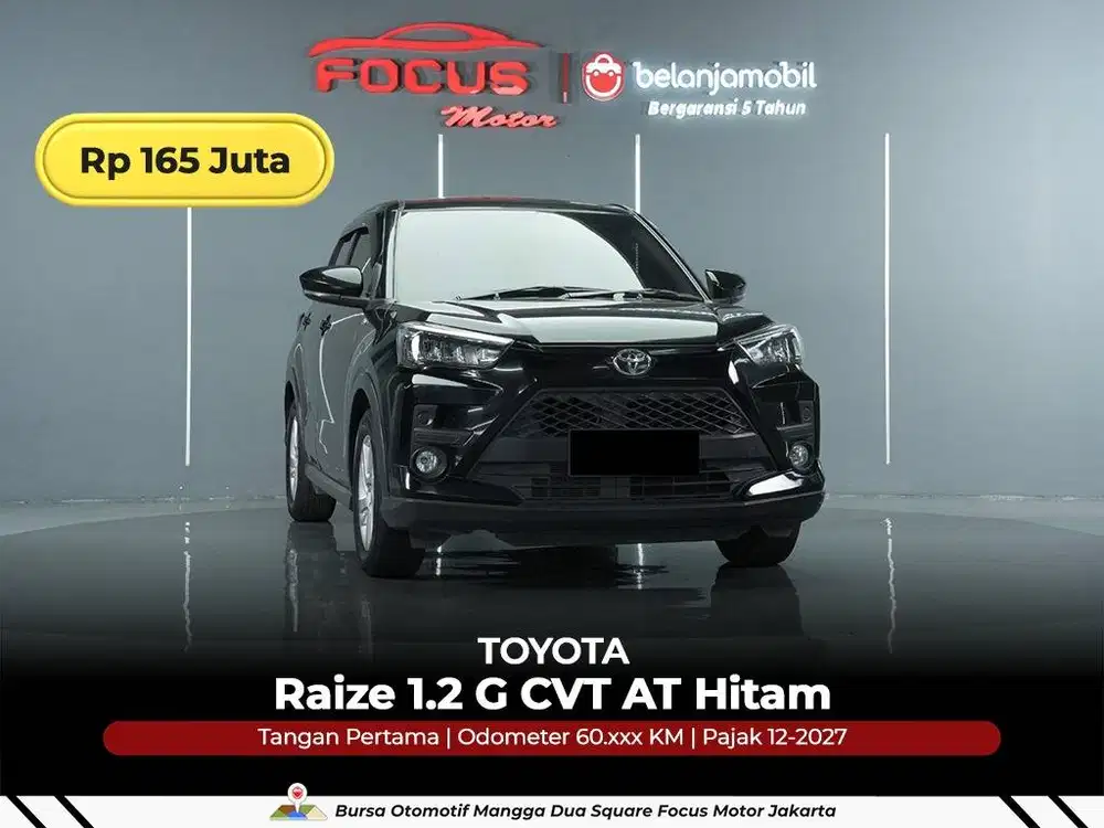 [ GARANSI 5THN ] Toyota Raize 1,2 G CVT AT Hitam 2022/2023/2024
