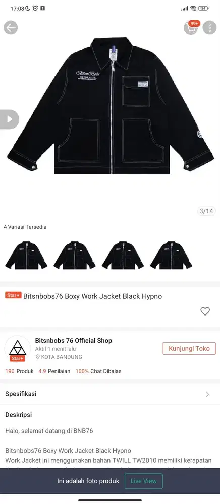 Work Jacket Boxy BITSNBOB