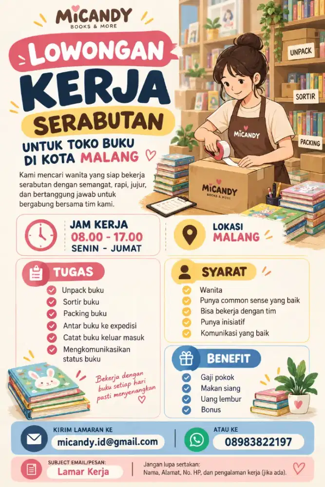 Dicari tukang packing paket