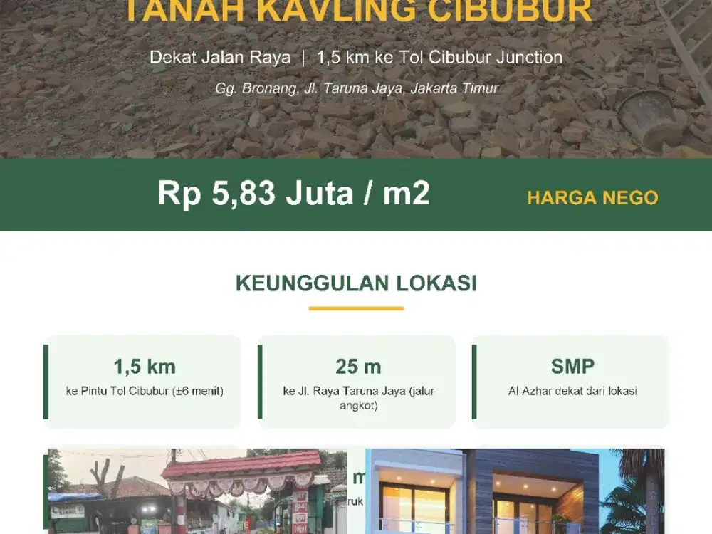 TANAH KAVLING MURAH IDEAL PINGGIR JALAN DEKAT JALAN RAYA