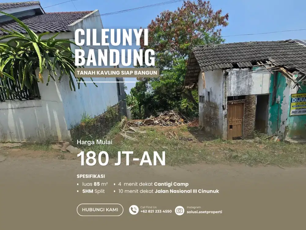 Tanah SHM Siap Bangun Green Cileunyi Asri Dekat Cilengkrang Bandung Timur 2 Jutaan/m²