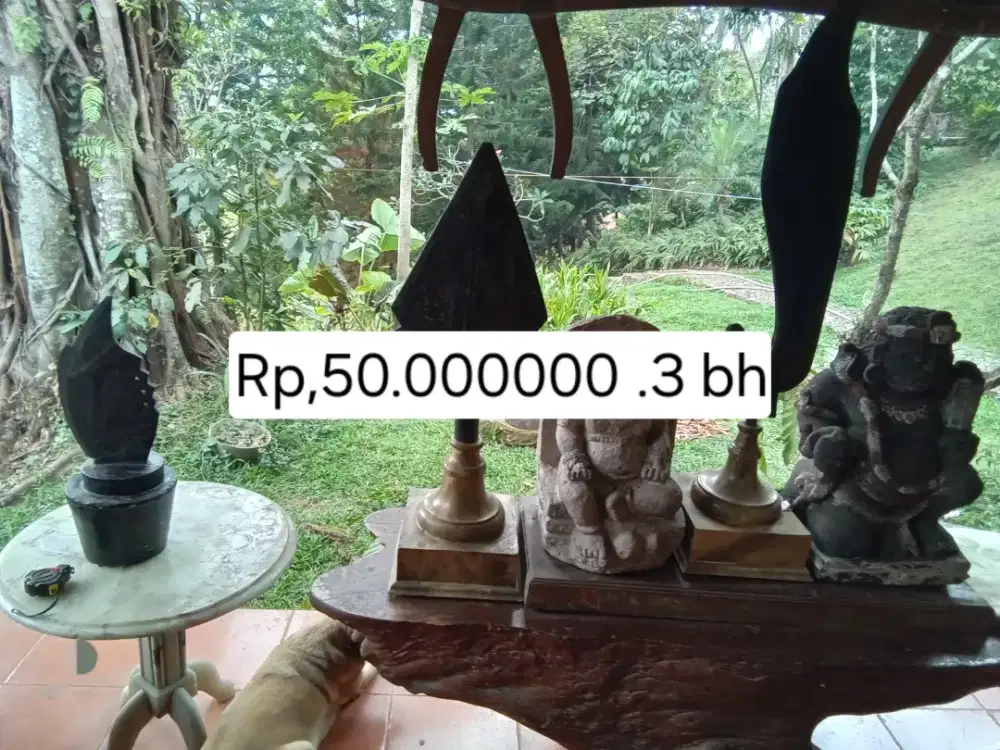 Patung 3 bh ujang siliwangi. Miniatur gunung salak