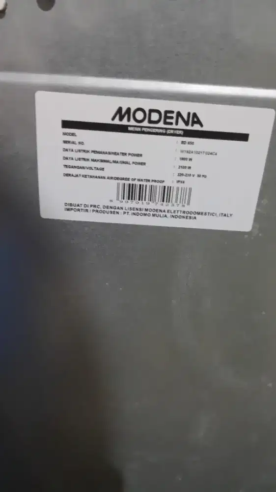 Jual dryer / pengering MODENA