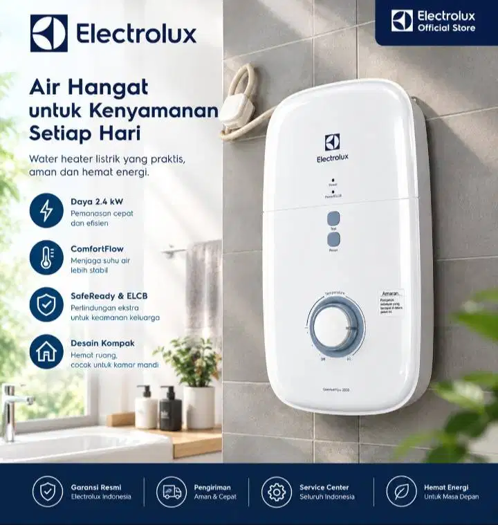 WATER HEATER ELECTROLUX ComfortFlow 500 - Blm PERNAH DIPAKAI
