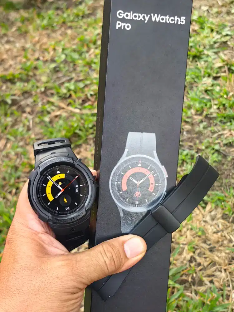 Samsung Watch 5 Pro Titanium 45mm Black Edition+Spigen Case+Rimg Metal